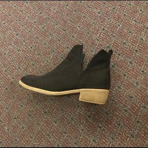 Black booties with middle cut out